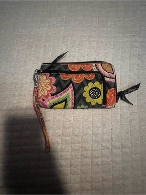 Patterned Floral Wristlet Vera Bradley Wallet - Black Multi
